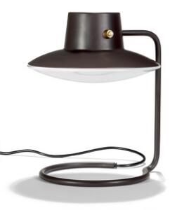 Arne Jacobsen Oxford. Bordlampe med stel af grålakeret metal, ilagt skærm af opalglas.